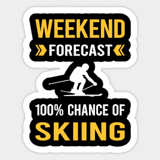 Weekend Forecast Skiing Ski Skier Sticker